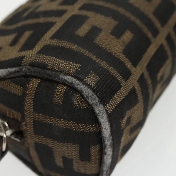 FENDI Zucca Canvas Pouch Brown Black Auth - Picture 13 of 16